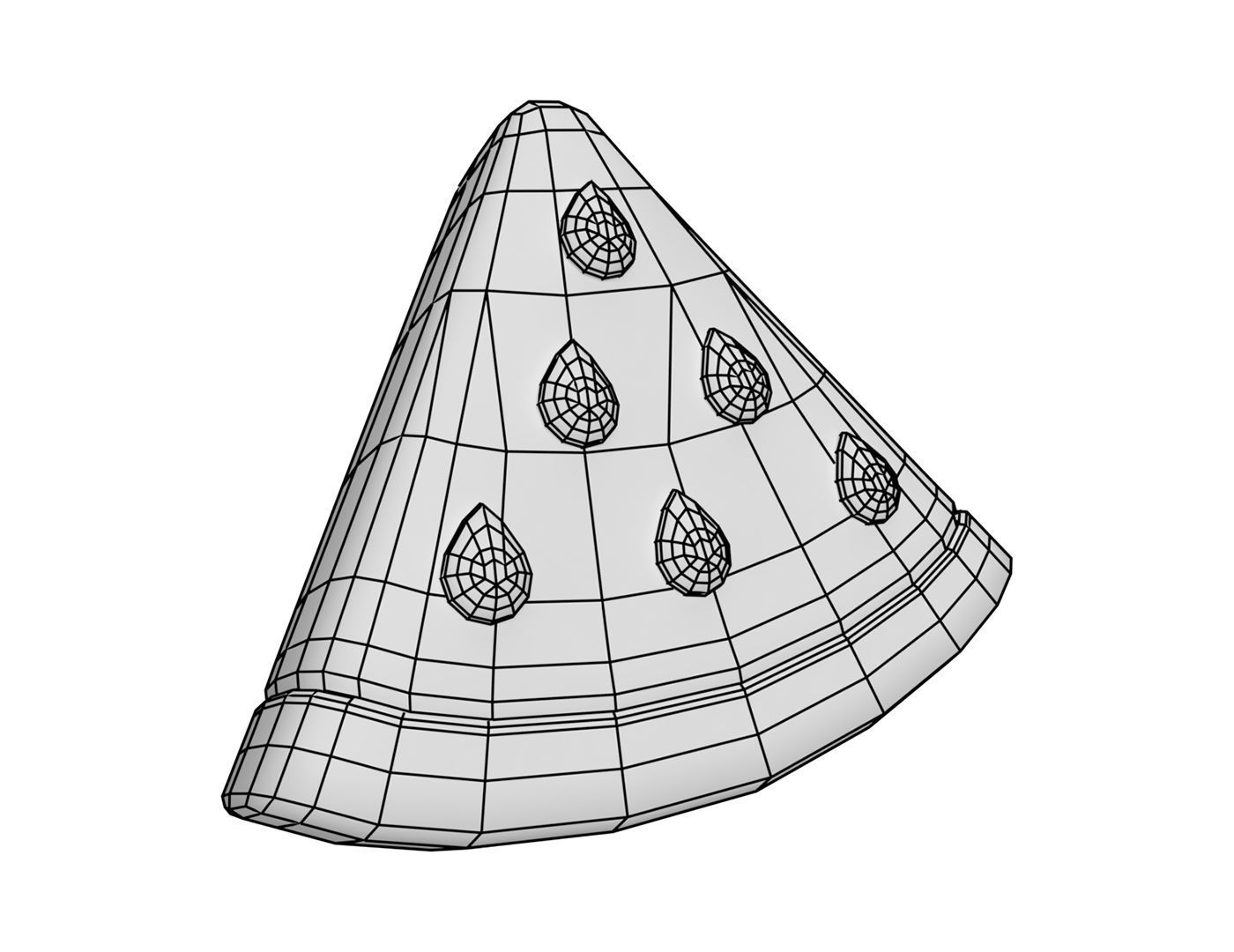 Cartoon Watermelon Low-poly 3D model_6