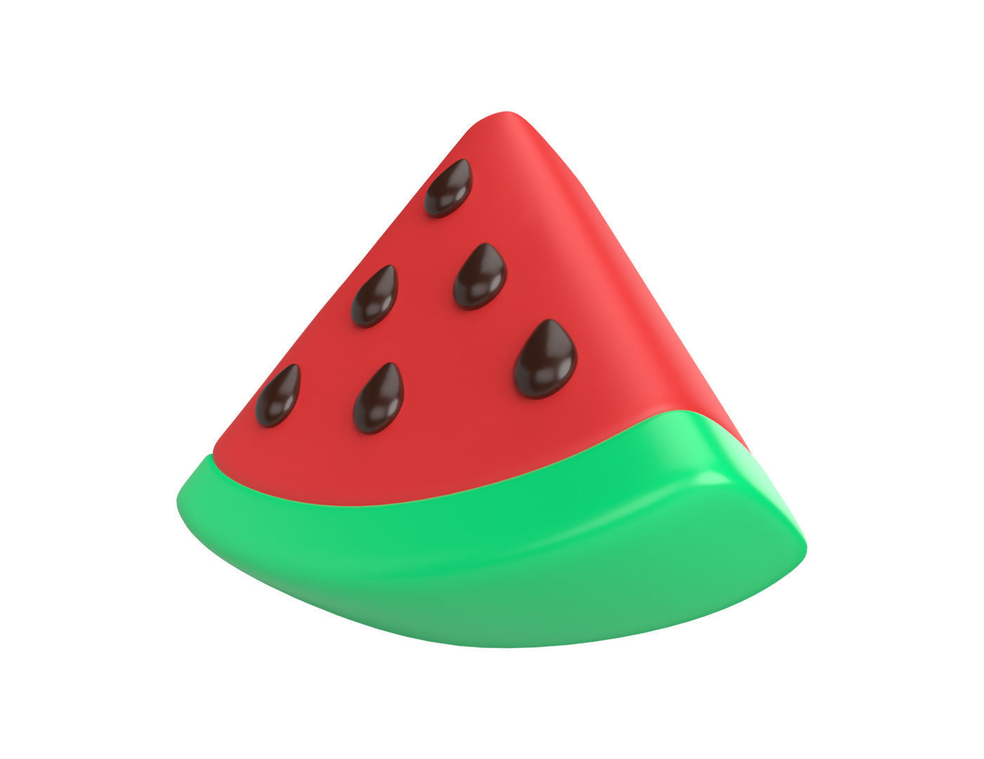 Cartoon Watermelon Low-poly 3D model_2