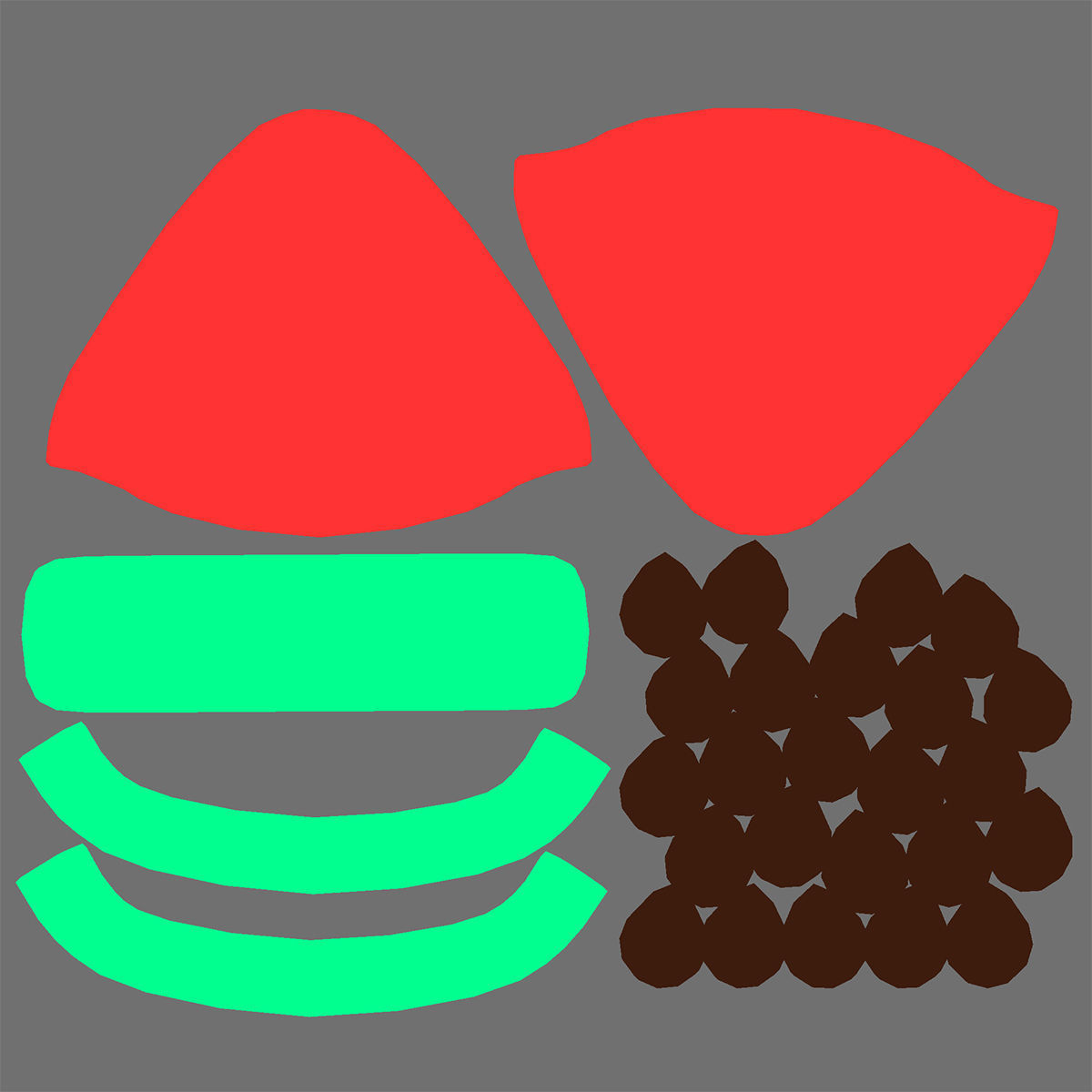 Cartoon Watermelon Low-poly 3D model_5