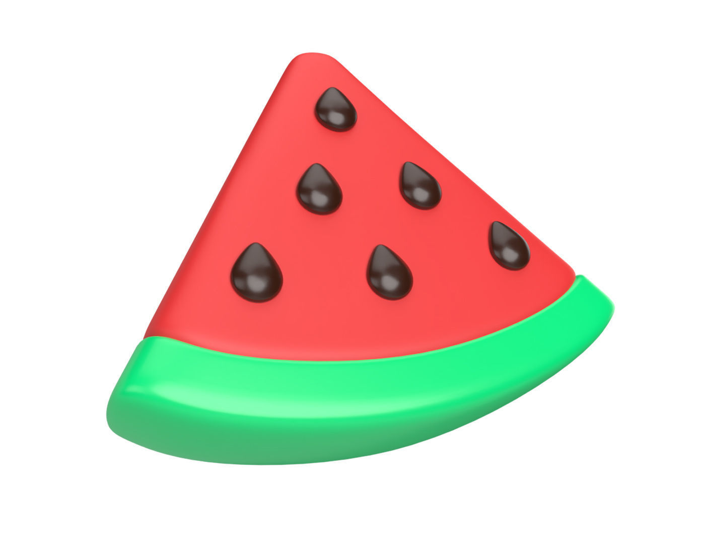 Cartoon Watermelon Low-poly 3D model_1