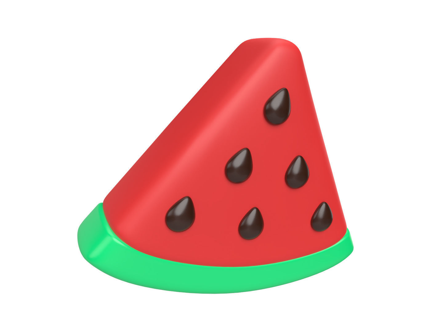 Cartoon Watermelon Low-poly 3D model_4