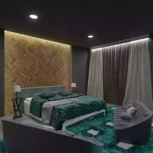 Bedroom 2 modern with rug