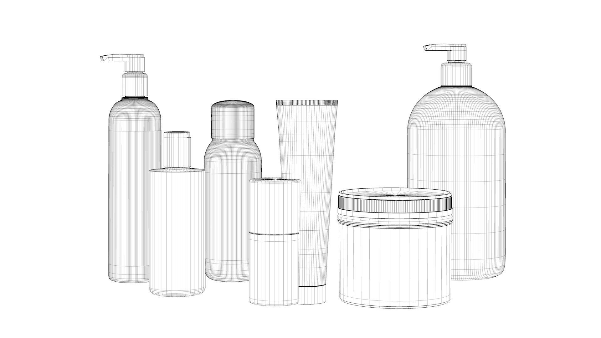 Collection of Cosmetic Packaging 3D model_2