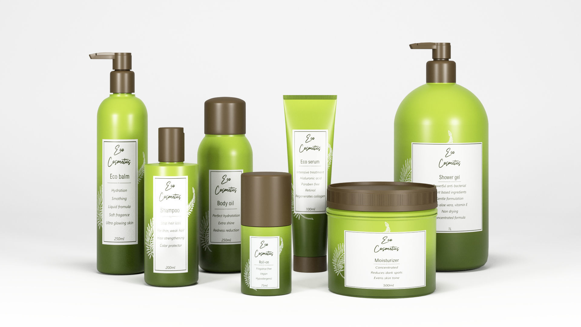 Collection of Cosmetic Packaging 3D model_1