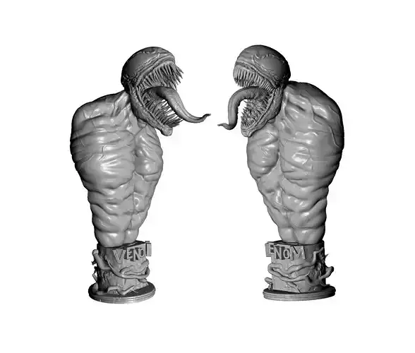 VENOM s bust 2 options STL for 3D print 3D print model