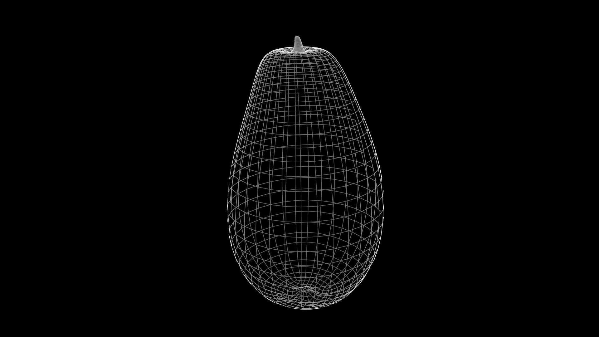 Pawpaw melon Low-poly 3D model_10