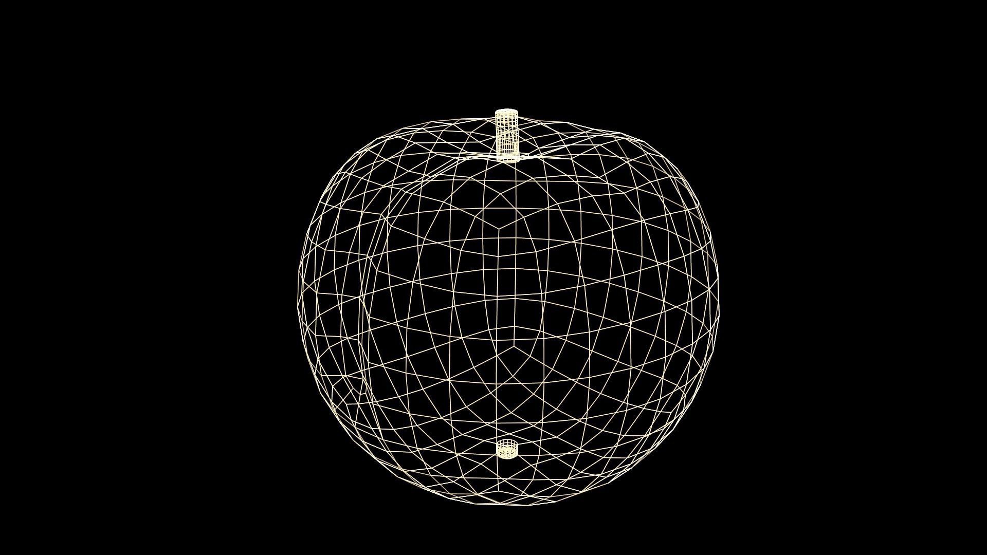 Peach Low-poly 3D model_7