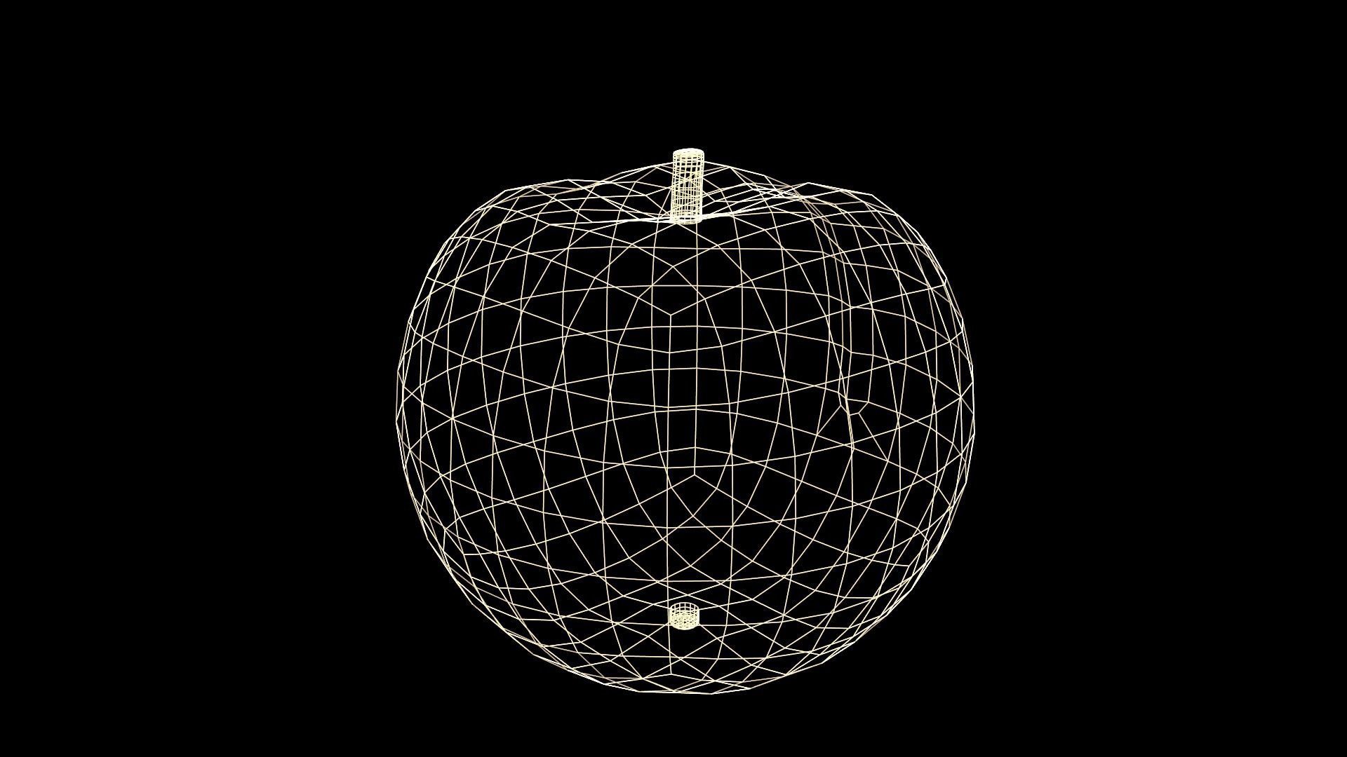Peach Low-poly 3D model_5