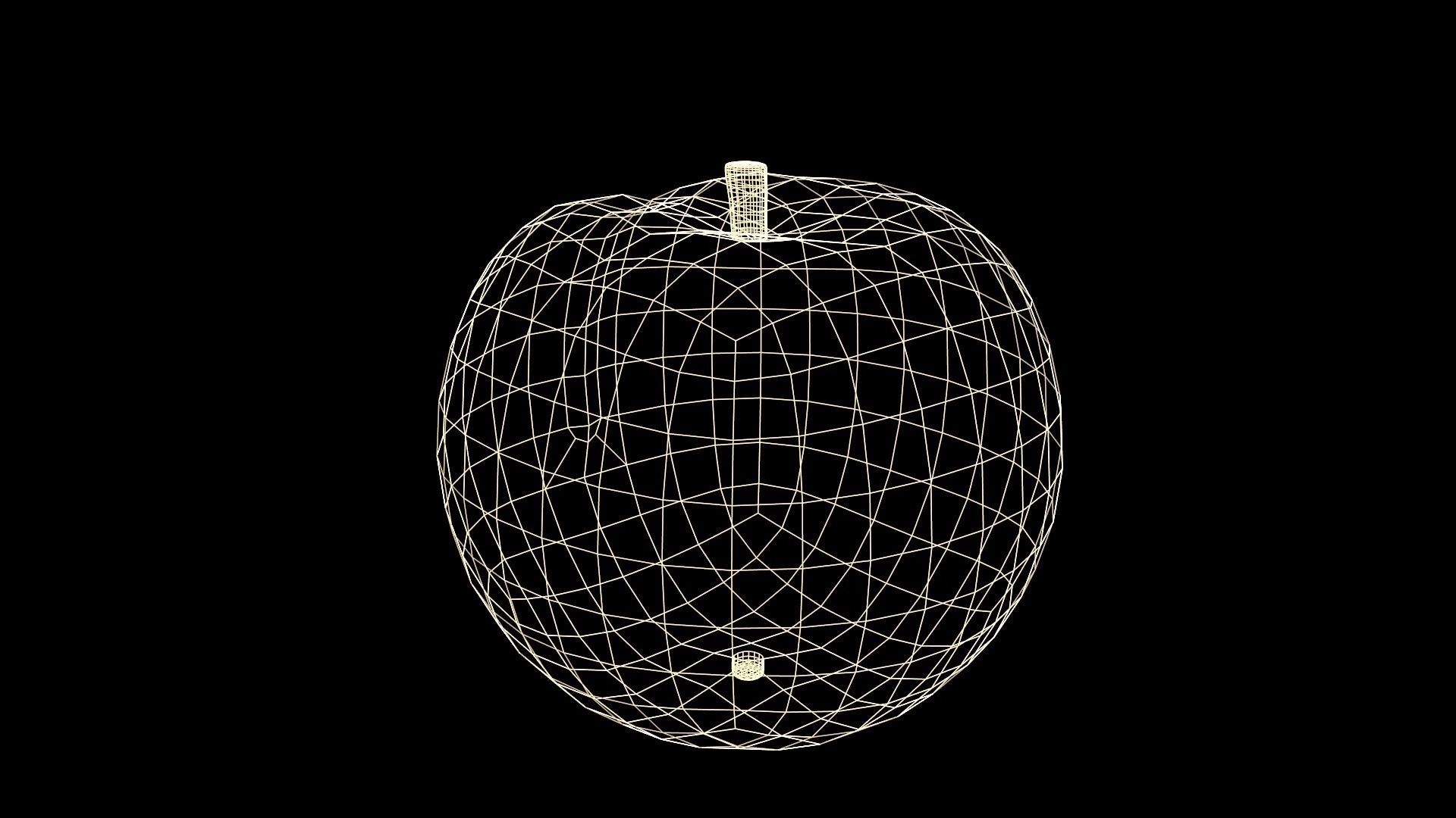 Peach Low-poly 3D model_6
