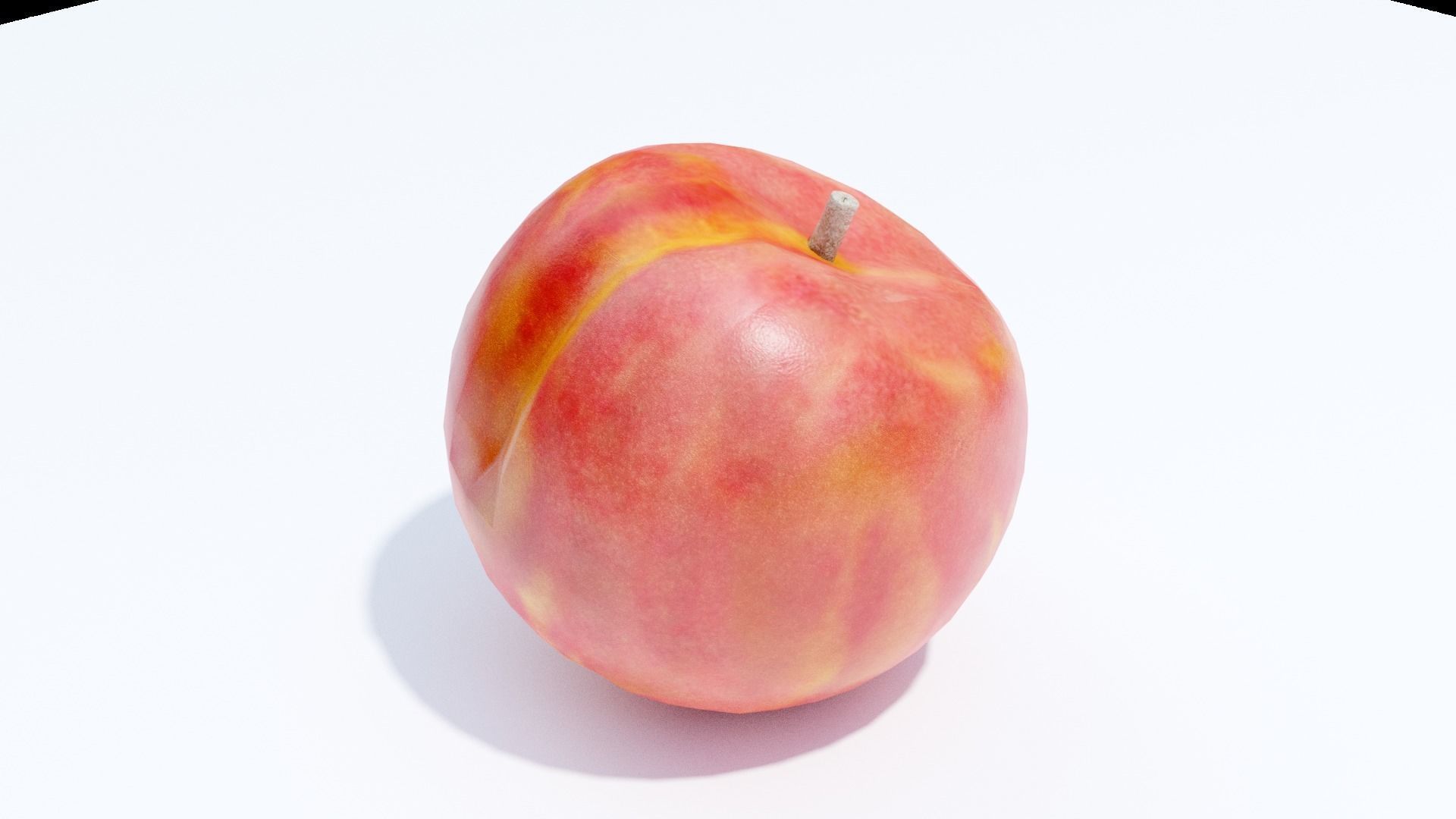 Peach Low-poly 3D model_2