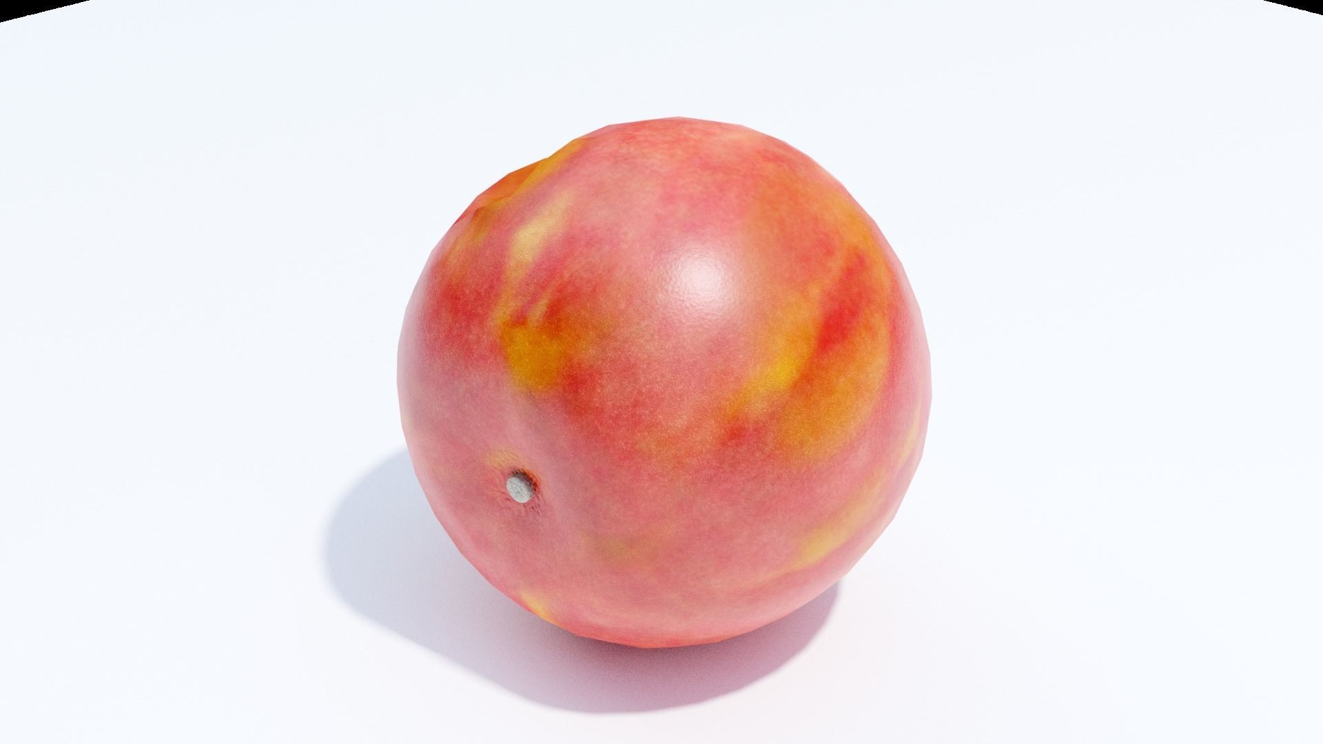 Peach Low-poly 3D model_3