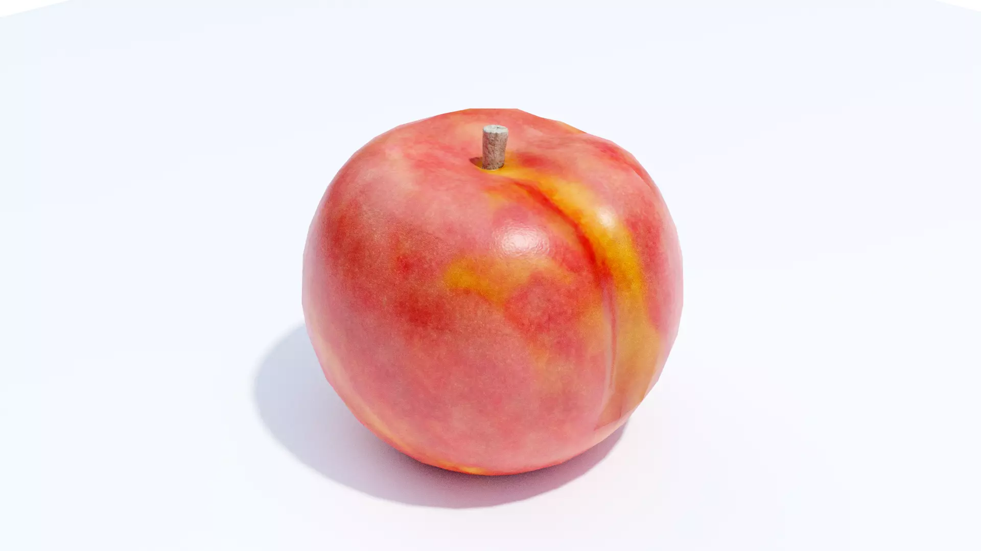 Peach Low-poly 3D model_0