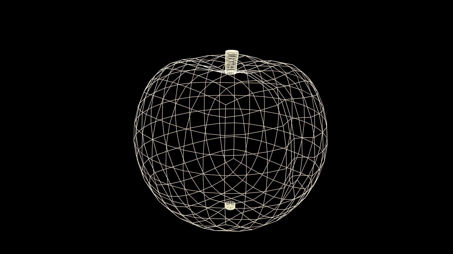Peach Low-poly 3D model_4