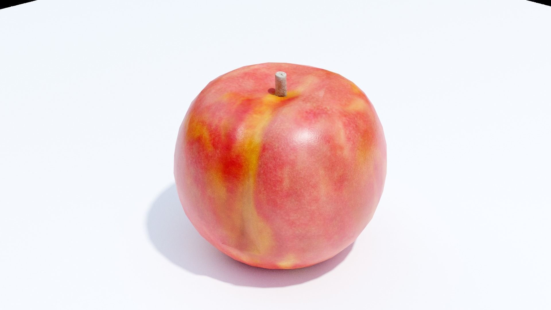 Peach Low-poly 3D model_1