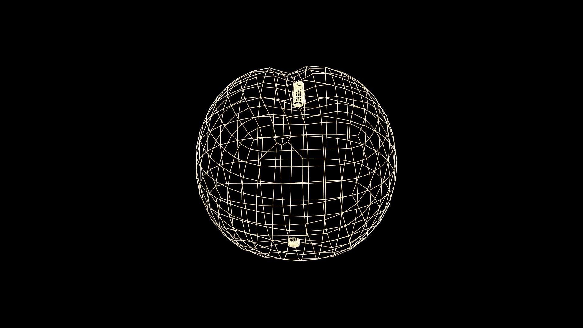 Peach Low-poly 3D model_8