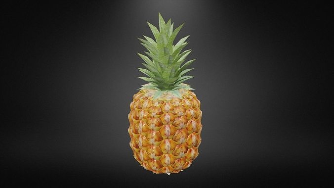 PineApple Low-poly 3D model 2