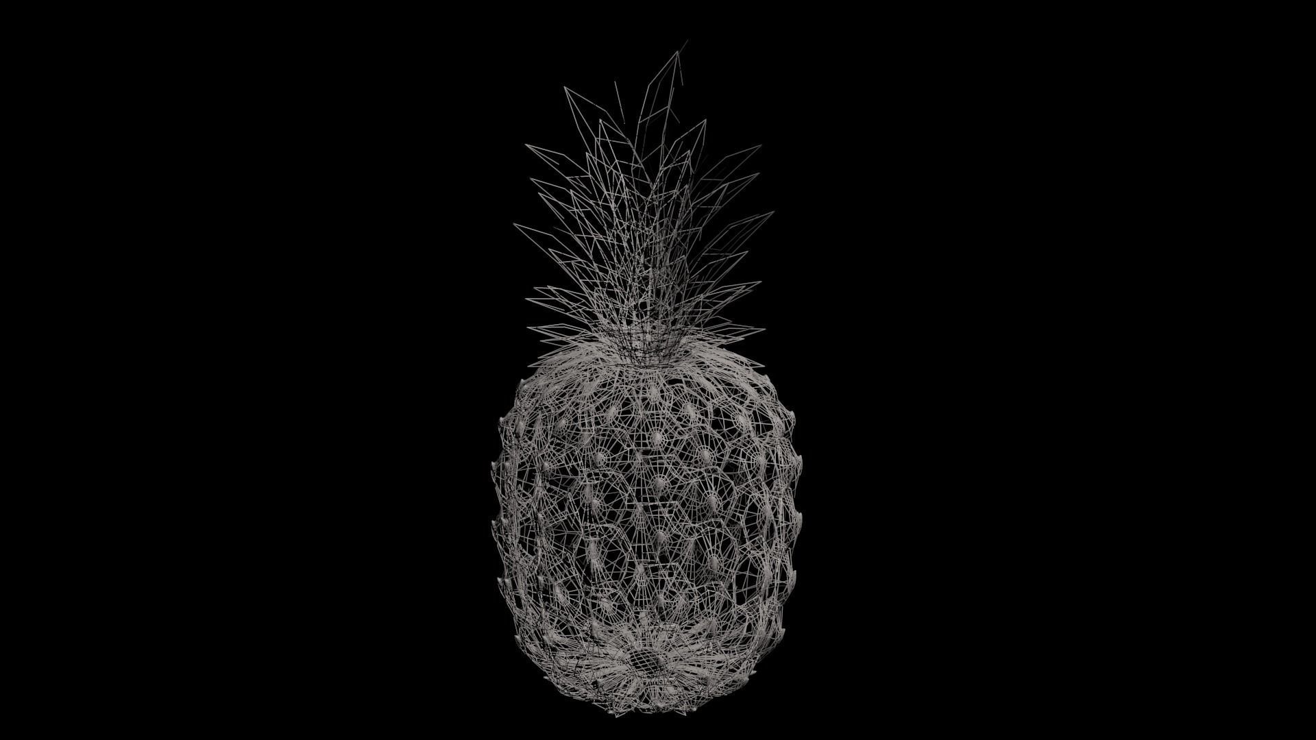 PineApple Low-poly 3D model_7