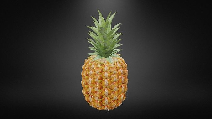 PineApple Low-poly 3D model 3