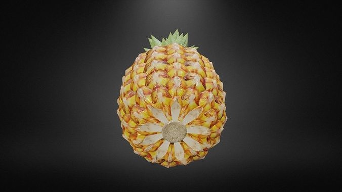 PineApple Low-poly 3D model 7