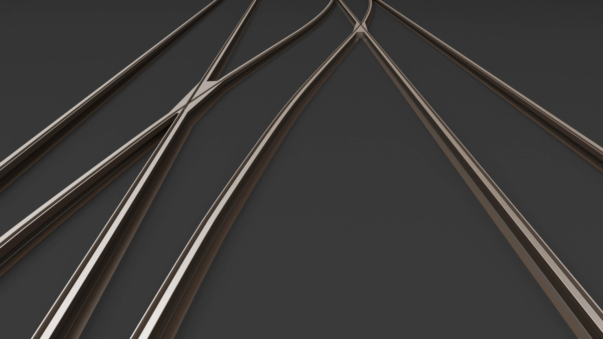 Half Trapeze Left - Tram Rails Element 3D model_2