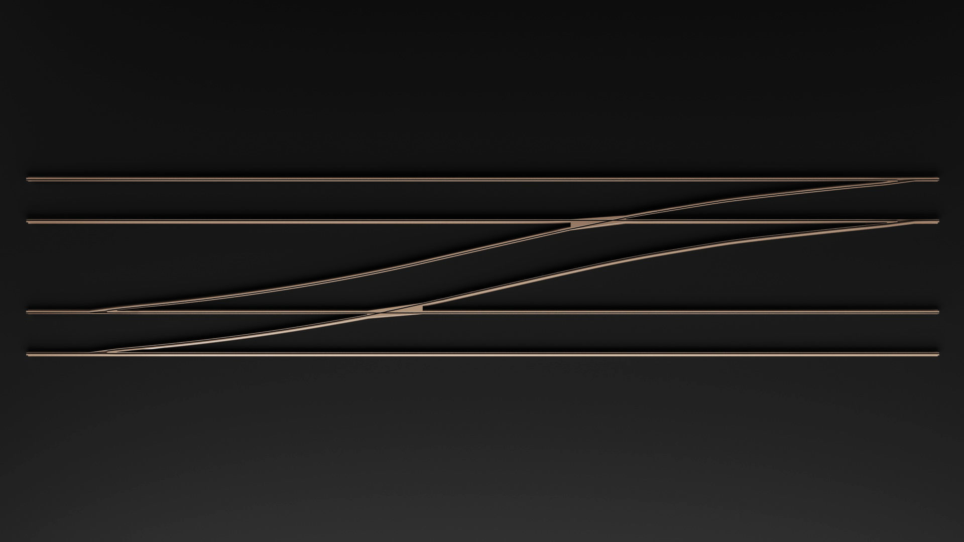 Half Trapeze Left - Tram Rails Element 3D model_1