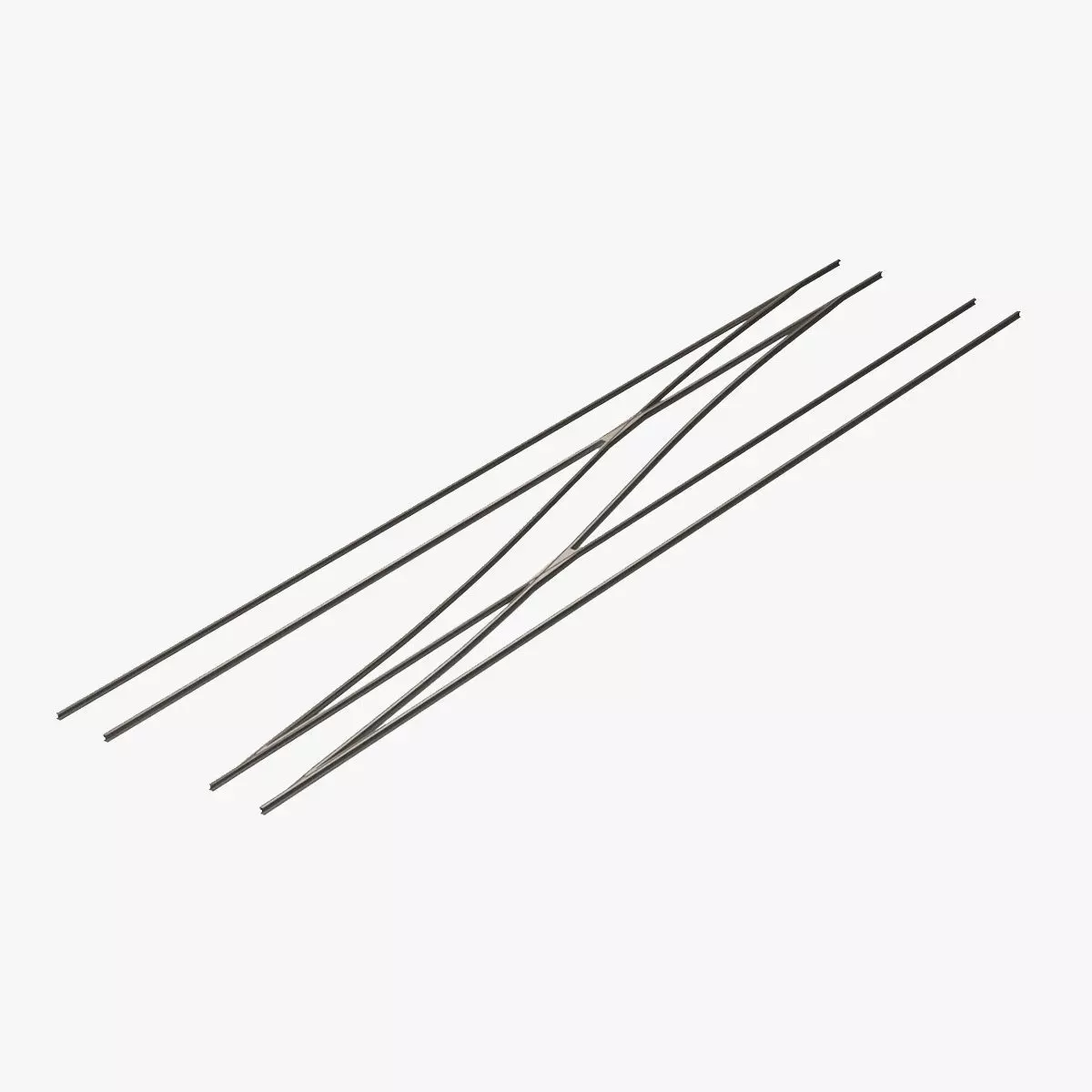 Half Trapeze Left - Tram Rails Element 3D model_0