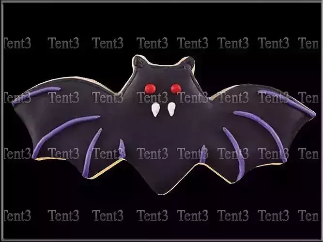 Halloween Cookie Bat 02 Low-poly 3D model