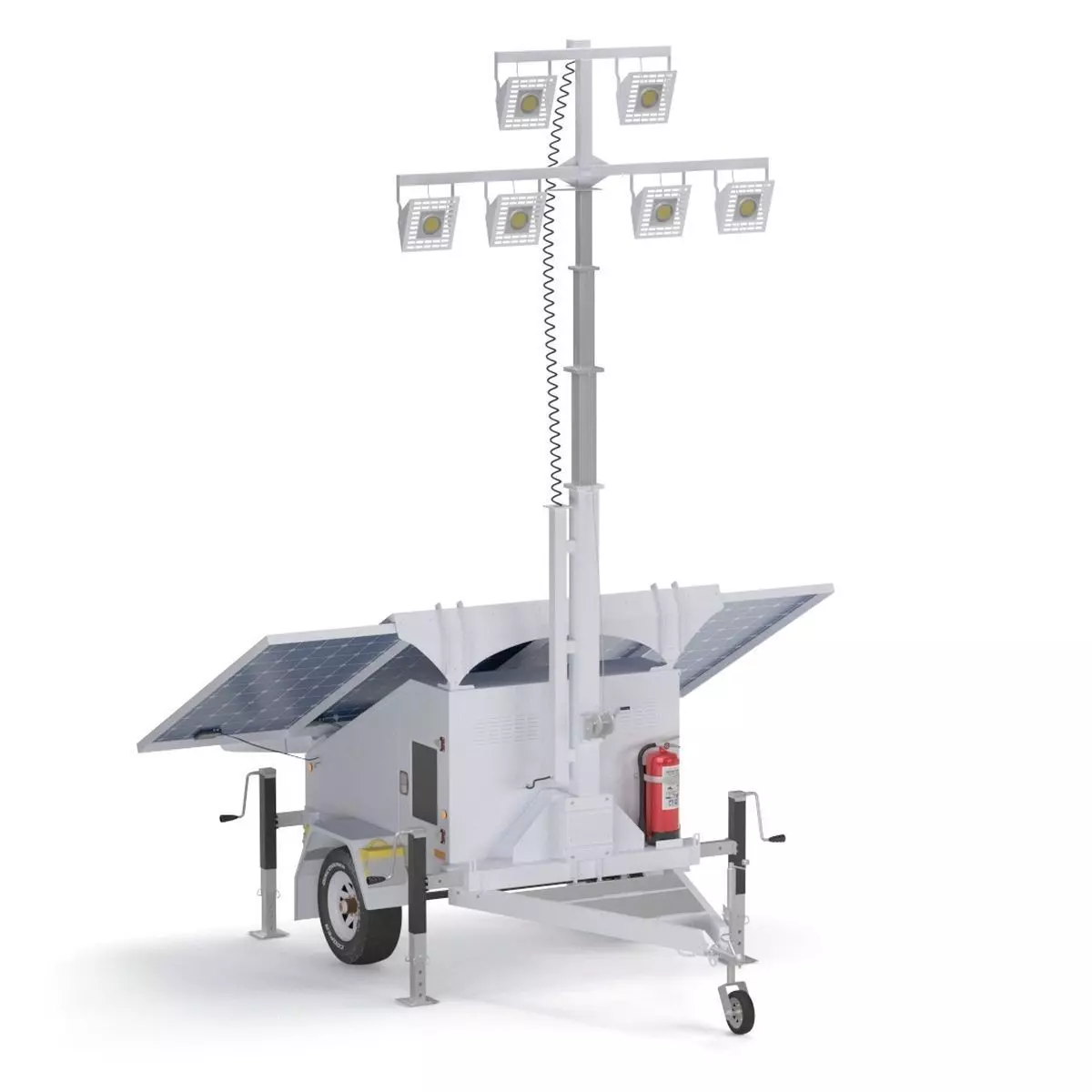 Military Solar Light Tower 3D model