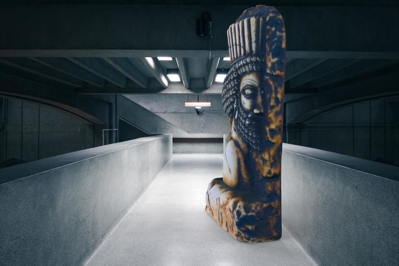 King Darius stone relief 3D model_5