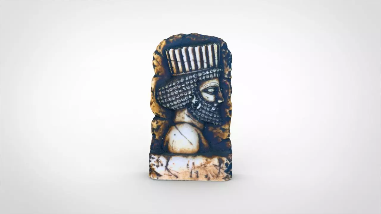 King Darius stone relief 3D model_0