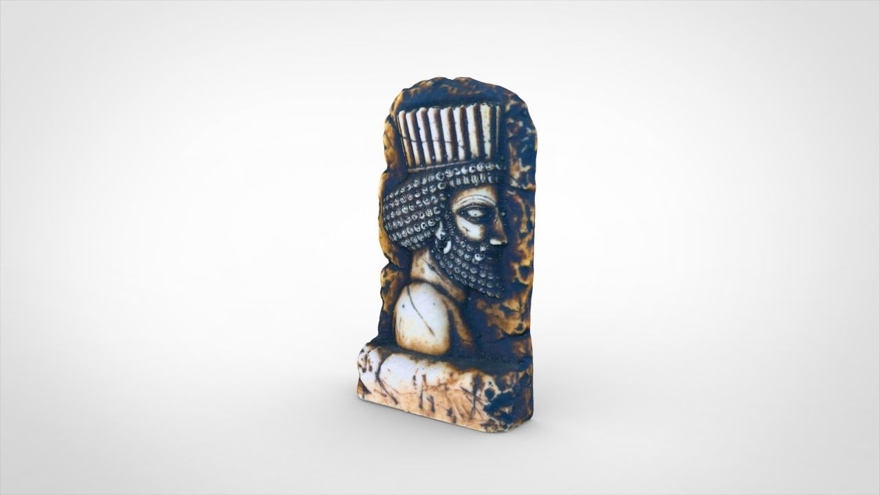 King Darius stone relief 3D model_2