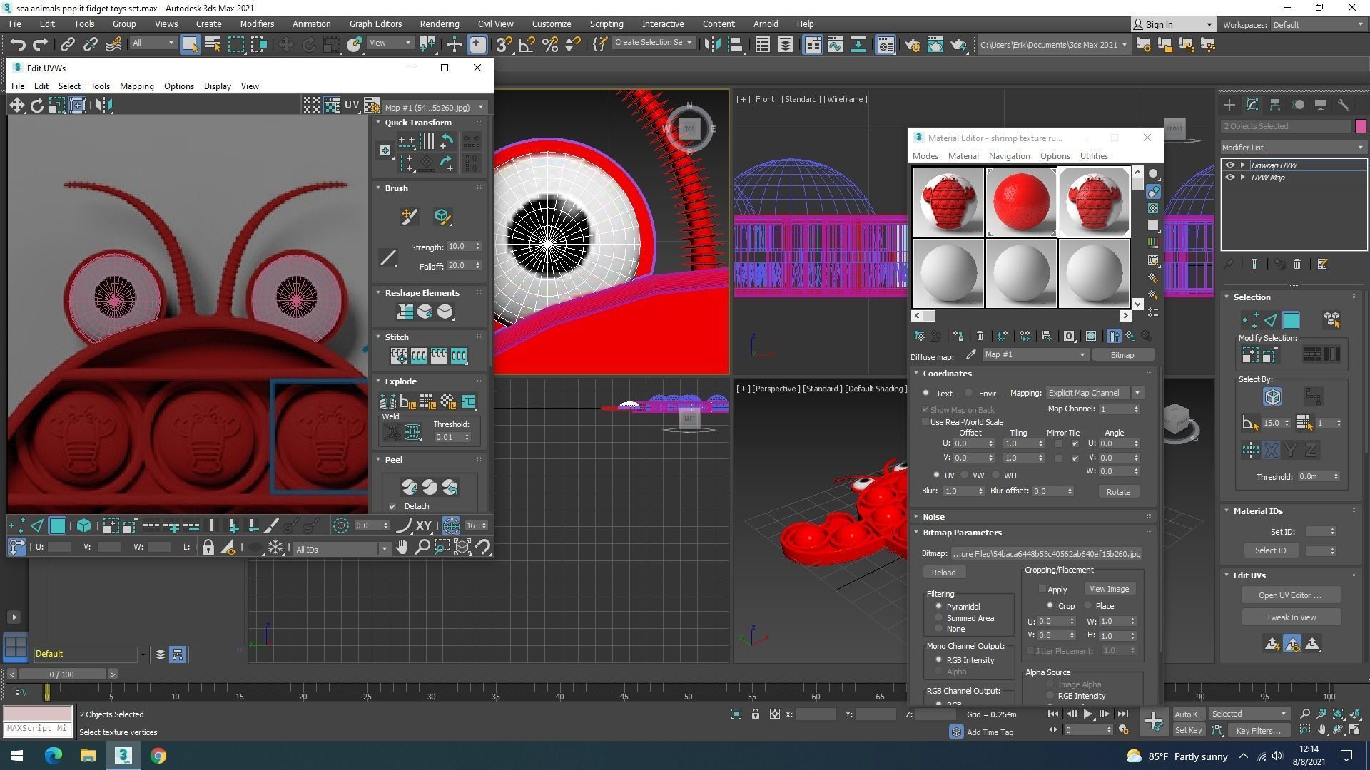 Lobster And Crab Pop It Fidget Toys Set 3D model_36