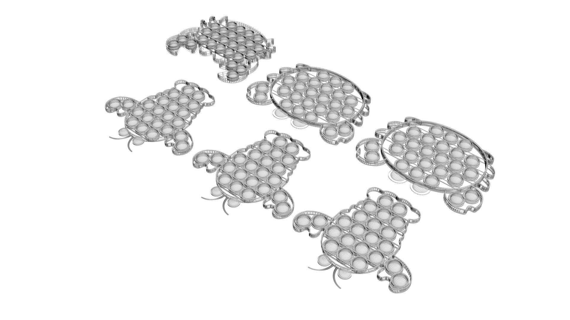 Lobster And Crab Pop It Fidget Toys Set 3D model_21