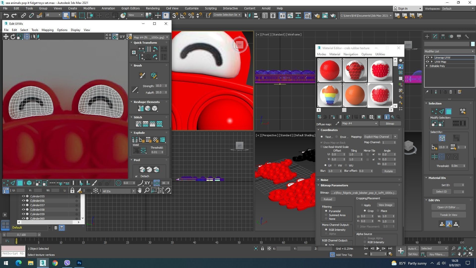 Lobster And Crab Pop It Fidget Toys Set 3D model_34