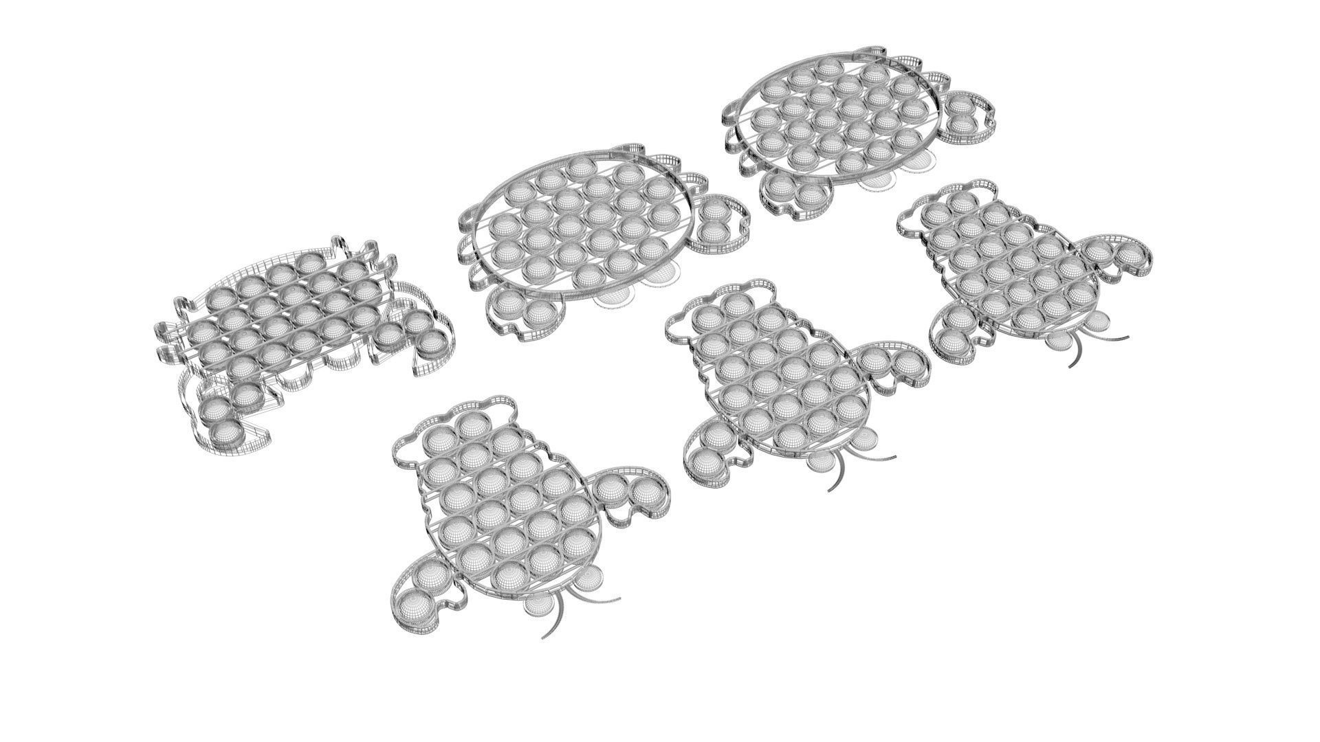 Lobster And Crab Pop It Fidget Toys Set 3D model_20