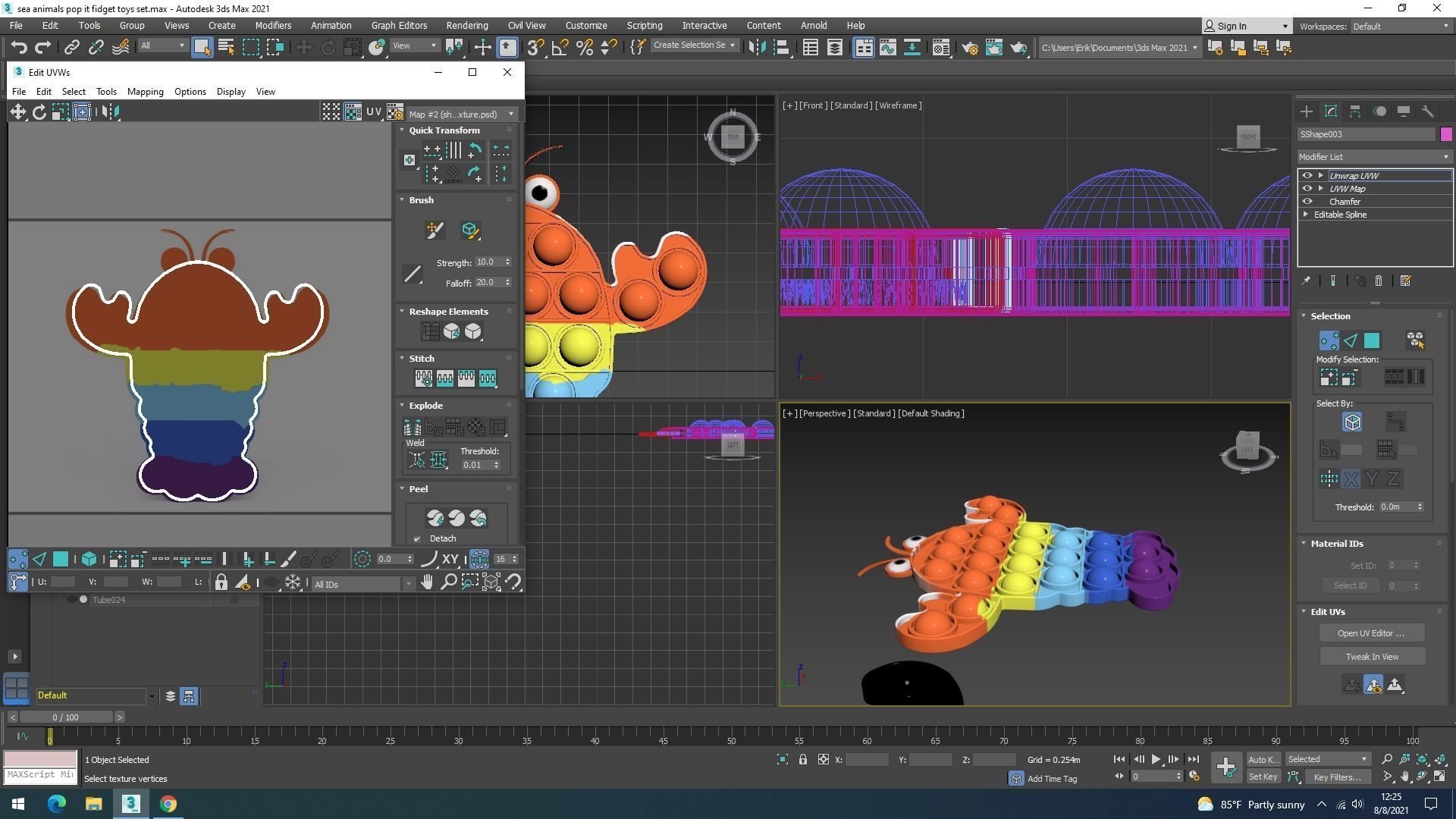 Lobster And Crab Pop It Fidget Toys Set 3D model_37