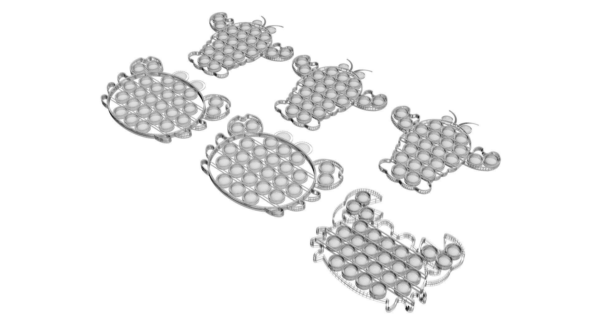 Lobster And Crab Pop It Fidget Toys Set 3D model_19