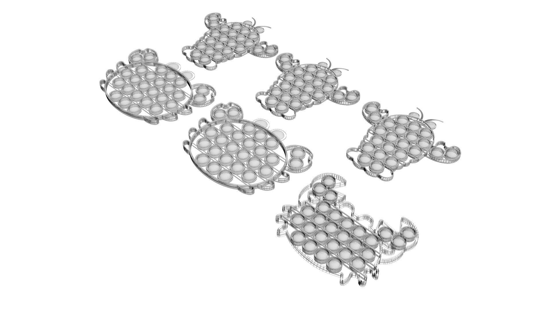 Lobster And Crab Pop It Fidget Toys Set 3D model_23