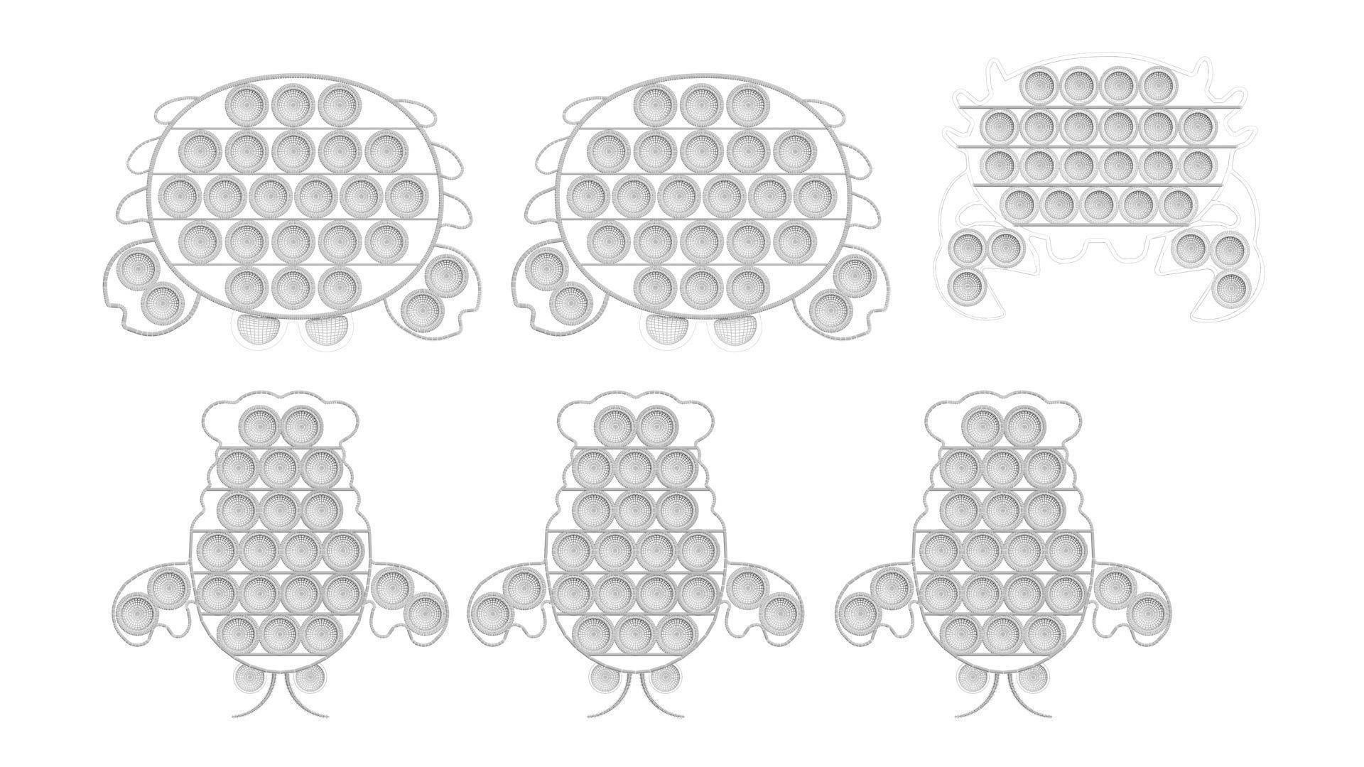 Lobster And Crab Pop It Fidget Toys Set 3D model_28