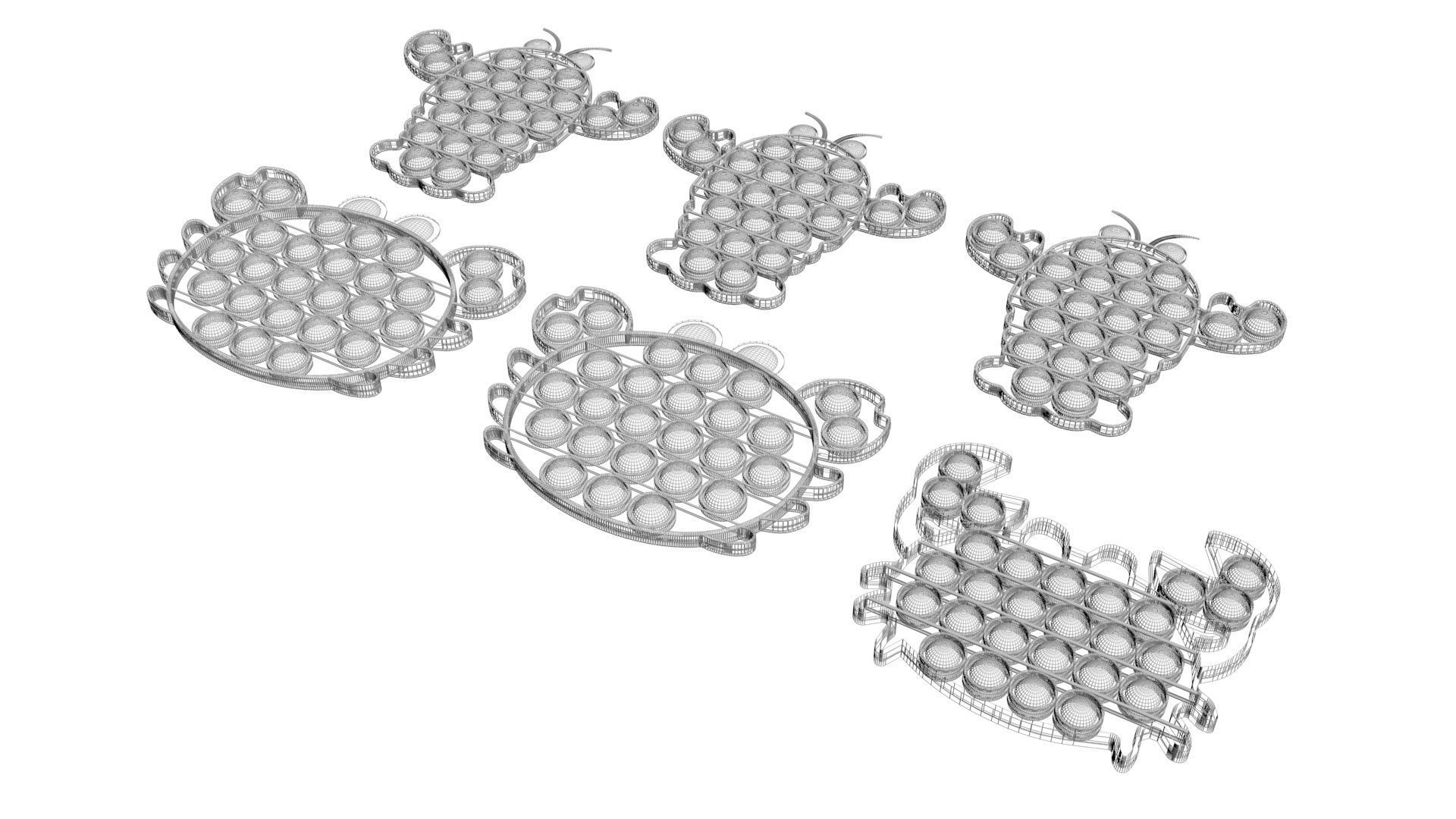 Lobster And Crab Pop It Fidget Toys Set 3D model_15