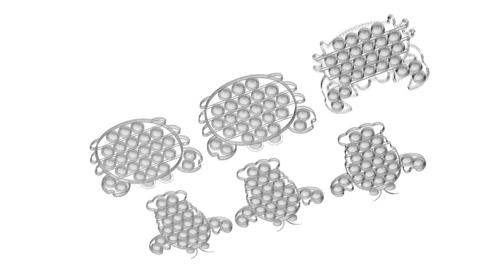 Lobster And Crab Pop It Fidget Toys Set 3D model_25