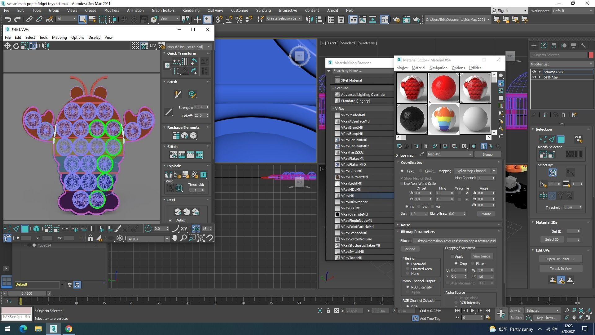 Lobster And Crab Pop It Fidget Toys Set 3D model_33