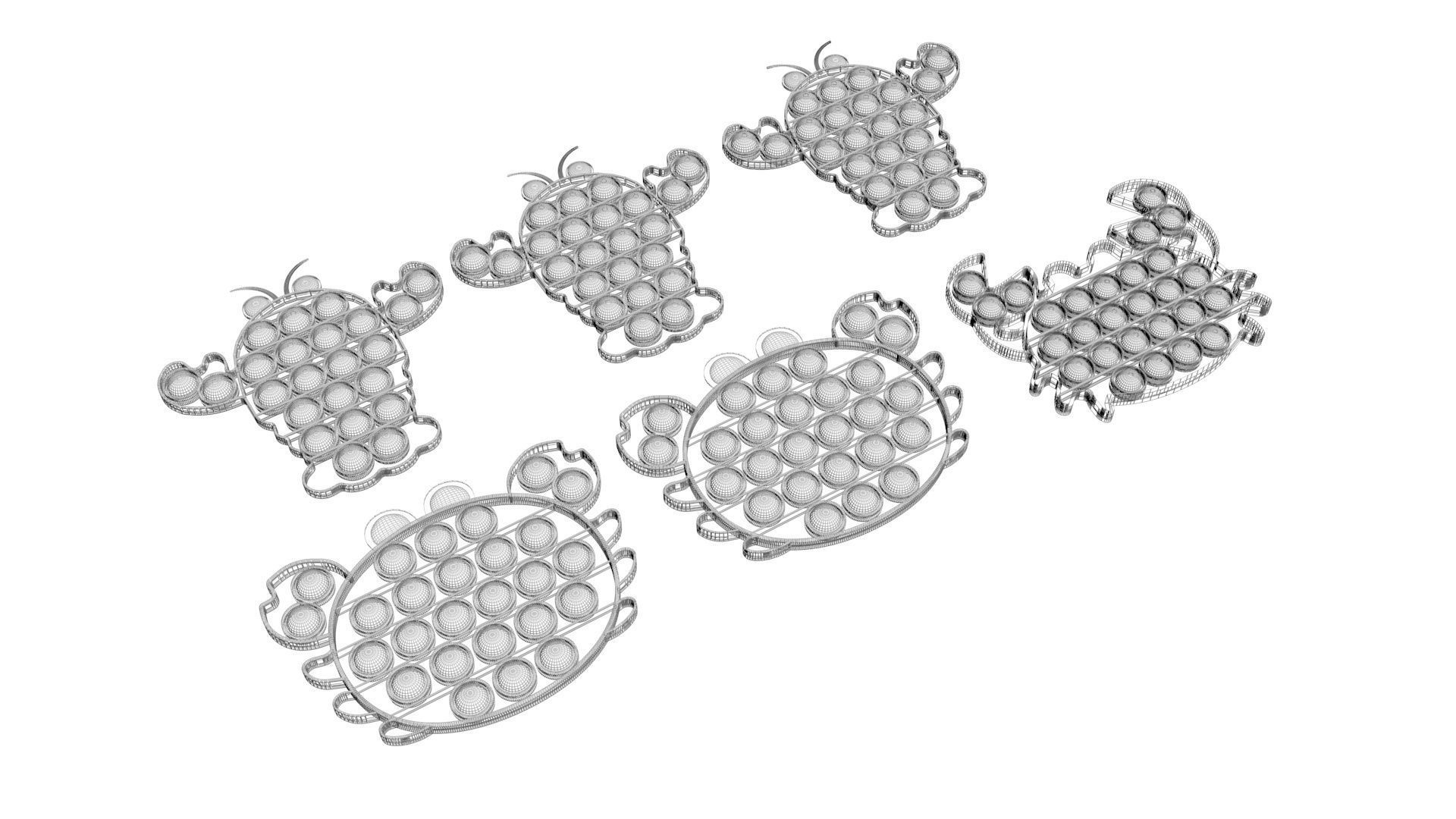 Lobster And Crab Pop It Fidget Toys Set 3D model_18