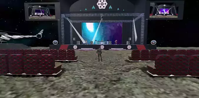 Festival Area In The Space VR-Ready-To-Use Low-poly 3D model