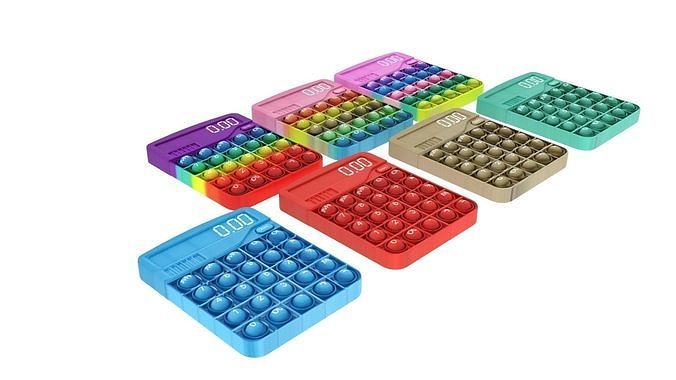 Calculator Pop It Fidget Toys Set 3D model