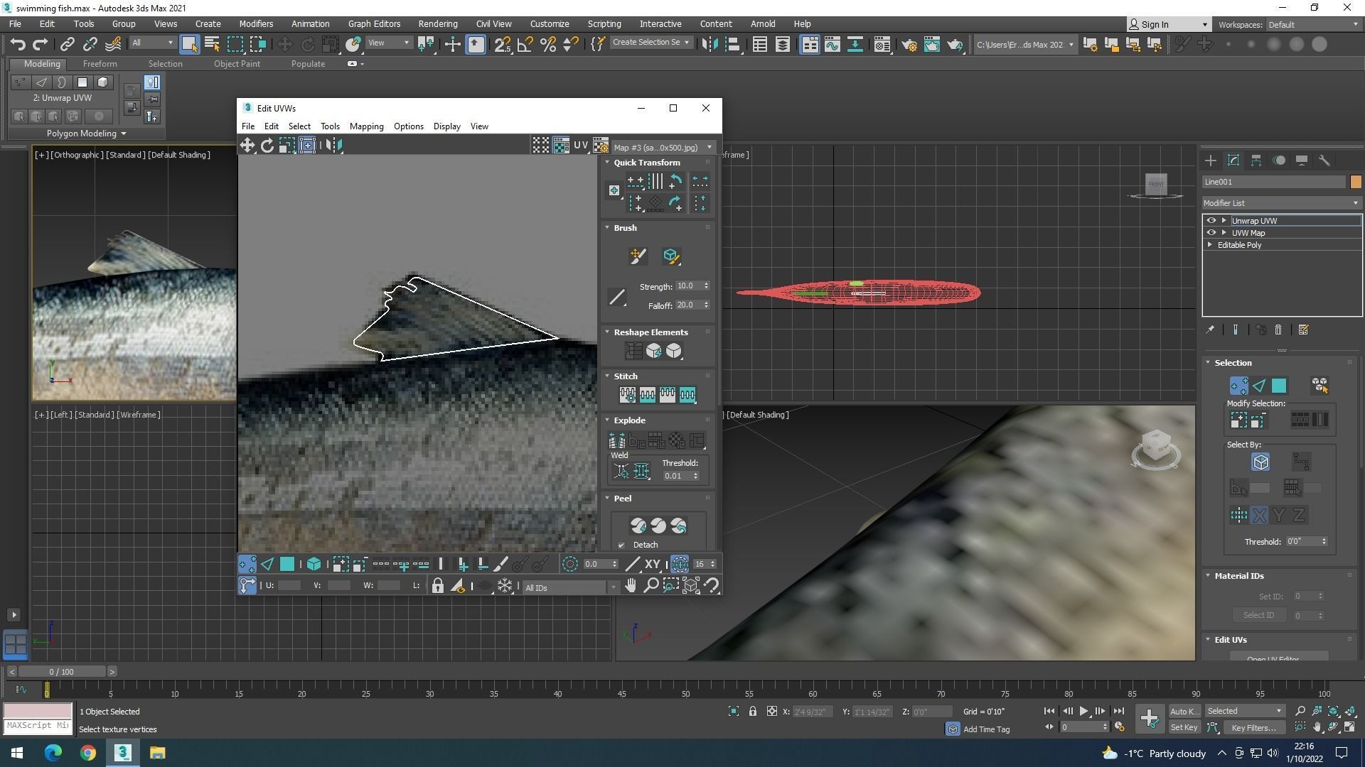 Animated and Rigged Swimming Salmon Fish 3D model_43