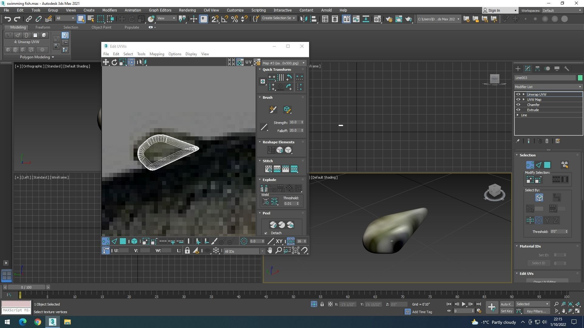Animated and Rigged Swimming Salmon Fish 3D model_42