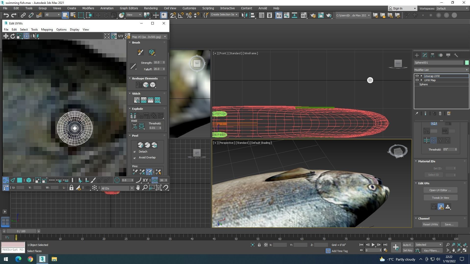 Animated and Rigged Swimming Salmon Fish 3D model_40