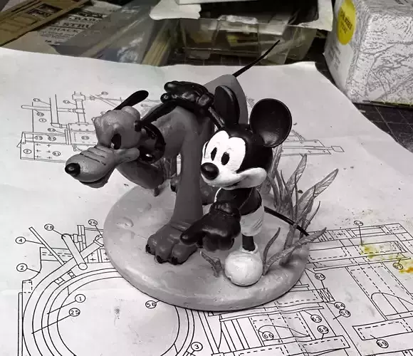 Mickey mouse and Pluto for 3D print STL 3D print model