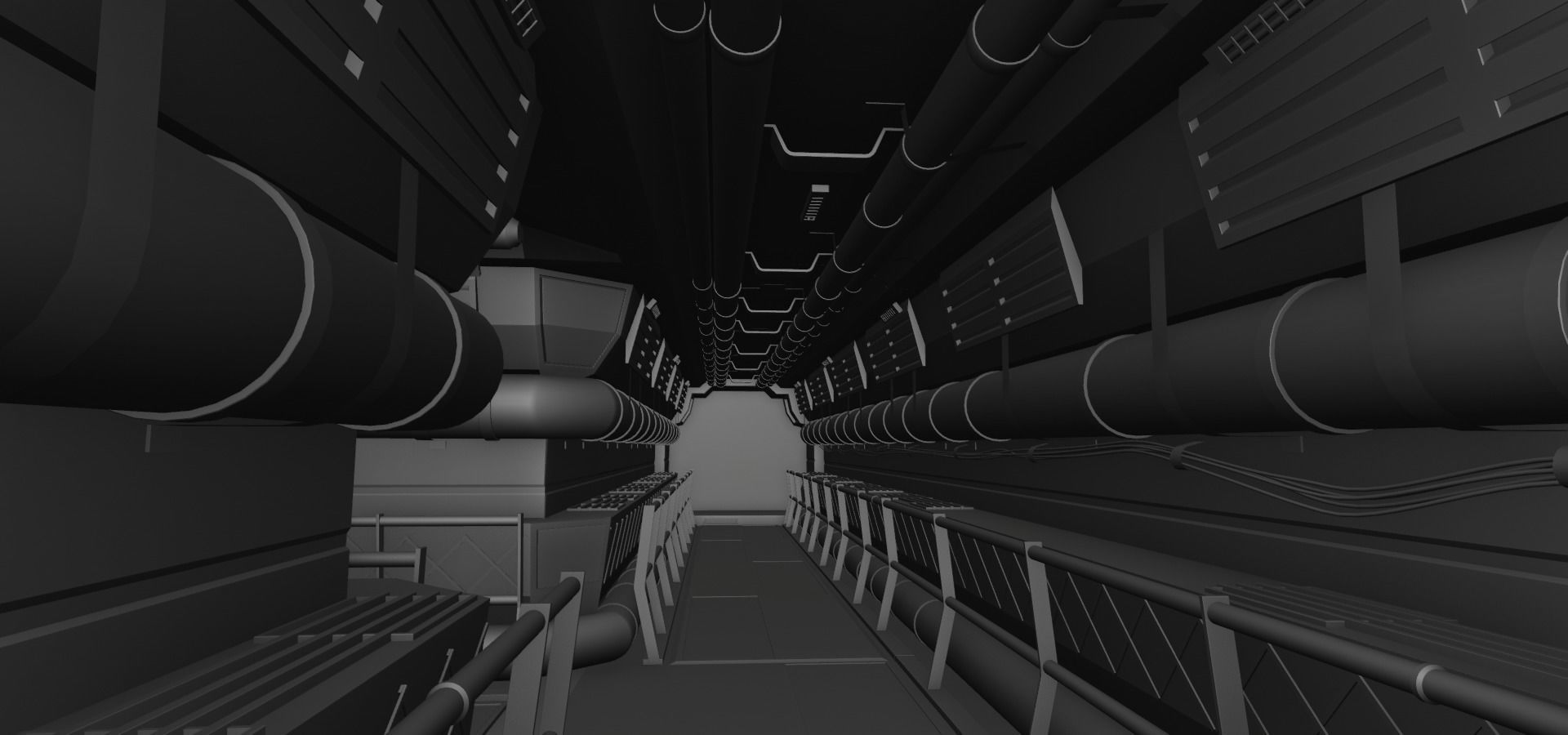 Scy-fy corridor 3D model_10